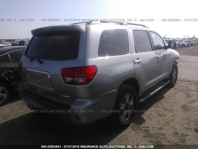 5TDZY68A78S000750 - 2008 TOYOTA SEQUOIA LIMITED SILVER photo 4