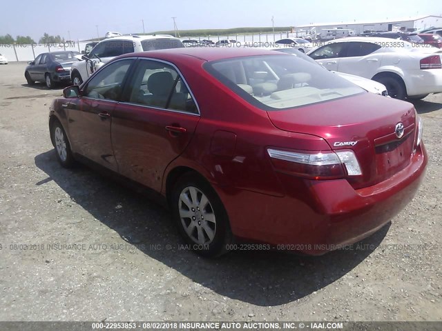 4T1BB46KX7U022301 - 2007 TOYOTA CAMRY NEW GENERAT HYBRID RED photo 3