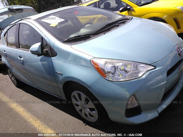 JTDKDTB38C1029282 - 2012 TOYOTA PRIUS C BLUE photo 1