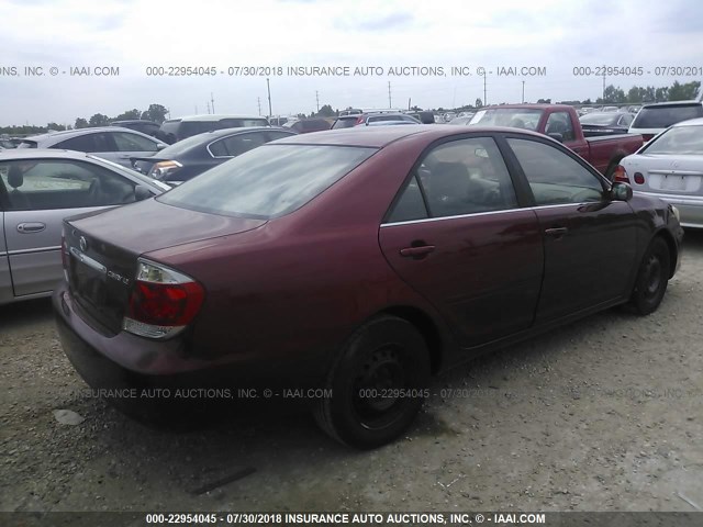 JTDBE32K363042423 - 2006 TOYOTA CAMRY LE/XLE MAROON photo 4
