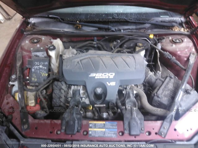 2G2WP522151215730 - 2005 PONTIAC GRAND PRIX Темно-червоний фото 10