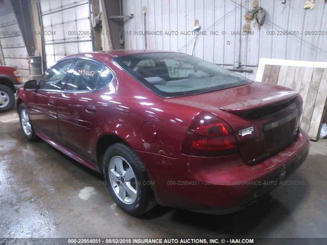 2G2WP522151215730 - 2005 PONTIAC GRAND PRIX Темно-червоний фото 3