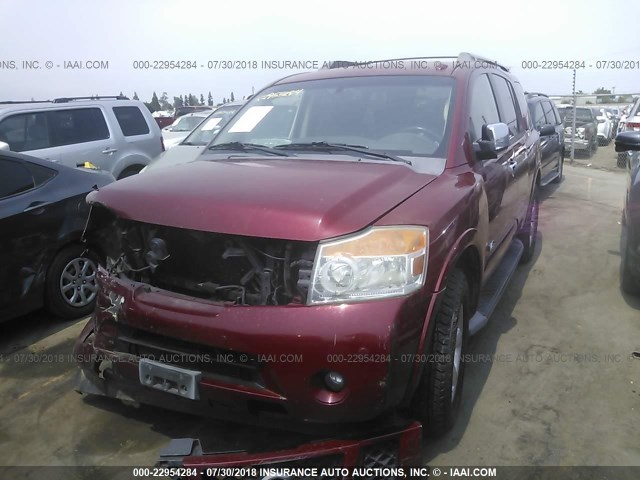 5N1AA08D18N600464 - 2008 NISSAN ARMADA SE/LE RED photo 2