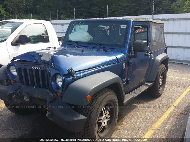 1J4AA2D15AL210782 - 2010 JEEP WRANGLER SPORT BLUE photo 2