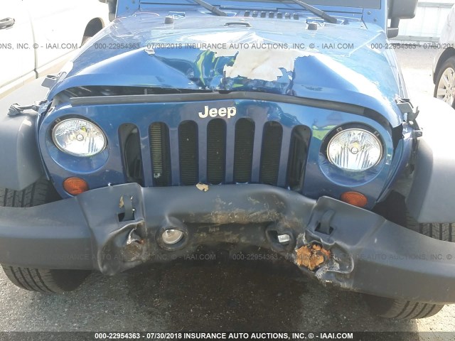 1J4AA2D15AL210782 - 2010 JEEP WRANGLER SPORT BLUE photo 6