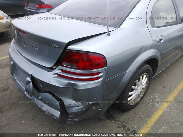 1B3EL46XX6N277924 - 2006 DODGE STRATUS SXT BLUE photo 6