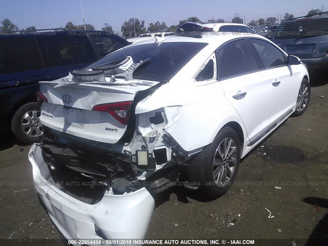 5NPE34AF8FH204242 - 2015 HYUNDAI SONATA SPORT/LIMITED WHITE photo 4