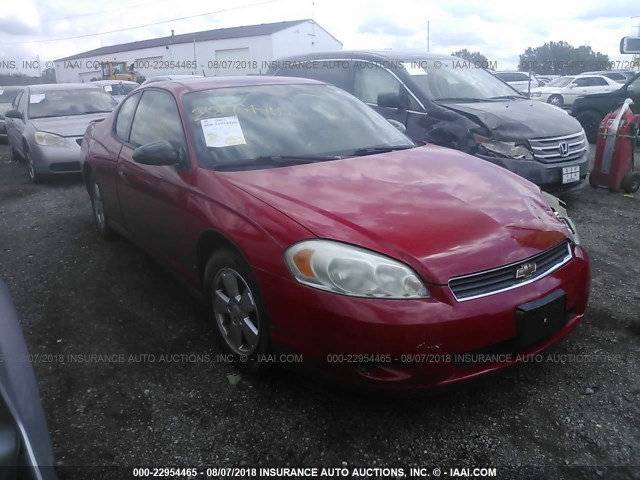 2G1WM16K669237001 - 2006 CHEVROLET MONTE CARLO LT RED photo 1