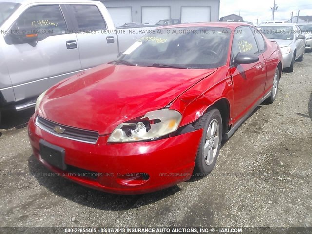 2G1WM16K669237001 - 2006 CHEVROLET MONTE CARLO LT RED photo 2