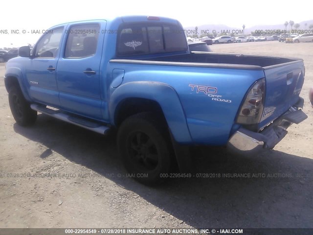 5TEJU62NX6Z220114 - 2006 TOYOTA TACOMA DOUBLE CAB PRERUNNER BLUE photo 3