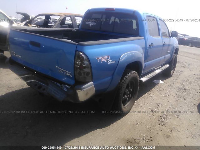 5TEJU62NX6Z220114 - 2006 TOYOTA TACOMA DOUBLE CAB PRERUNNER BLUE photo 4