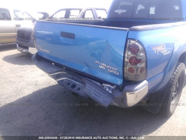 5TEJU62NX6Z220114 - 2006 TOYOTA TACOMA DOUBLE CAB PRERUNNER BLUE photo 6