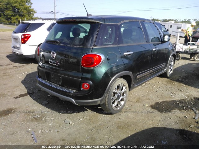 ZFBCFADH5EZ008358 - 2014 FIAT 500L TREKKING GREEN photo 4