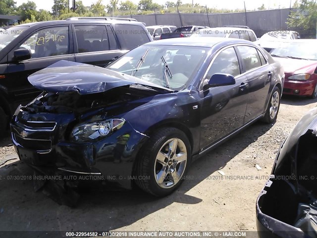 1G1ZH57B484267899 - 2008 CHEVROLET MALIBU 1LT BLUE photo 2