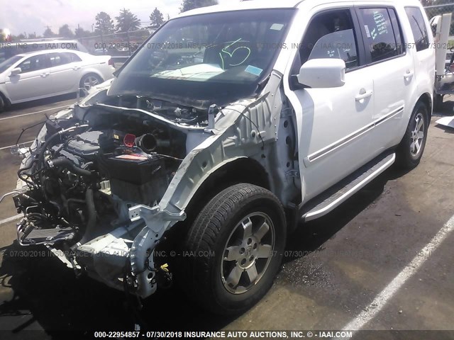 5FNYF4H97BB037644 - 2011 HONDA PILOT TOURING WHITE photo 2