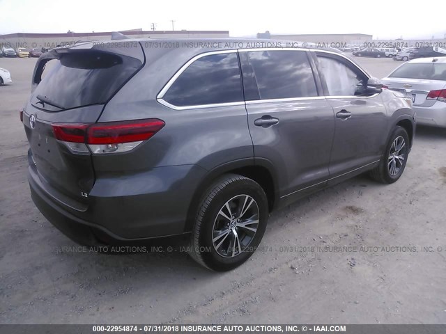 5TDZZRFH8JS258876 - 2018 TOYOTA HIGHLANDER LE/LE PLUS GRAY photo 4