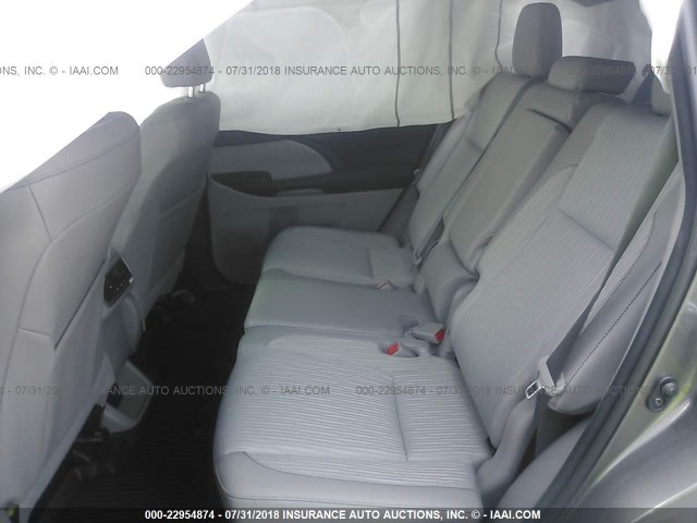 5TDZZRFH8JS258876 - 2018 TOYOTA HIGHLANDER LE/LE PLUS GRAY photo 8