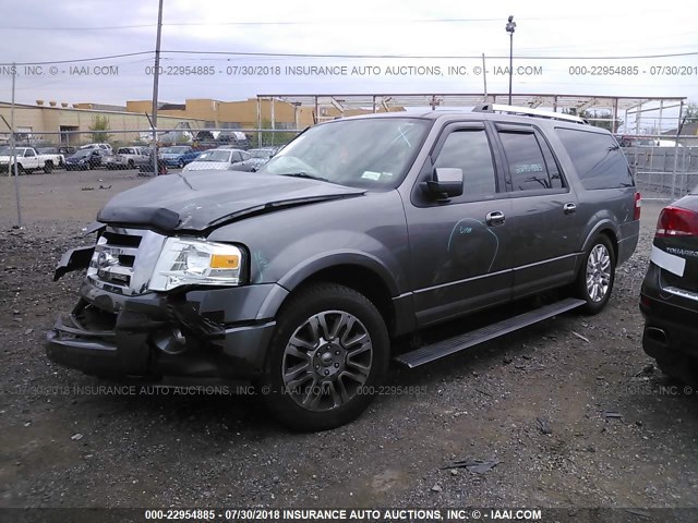 1FMJK2A53BEF07304 - 2011 FORD EXPEDITION EL LIMITED GRAY photo 2