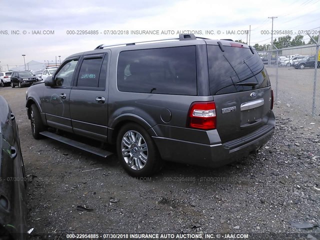 1FMJK2A53BEF07304 - 2011 FORD EXPEDITION EL LIMITED GRAY photo 3