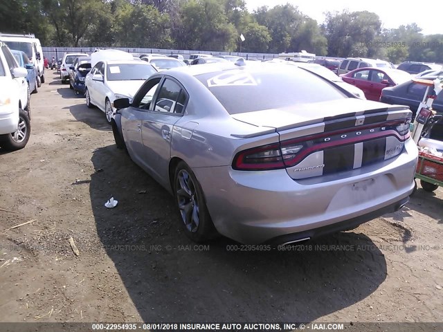 2C3CDXCT9FH862576 - 2015 DODGE CHARGER R/T SILVER photo 3