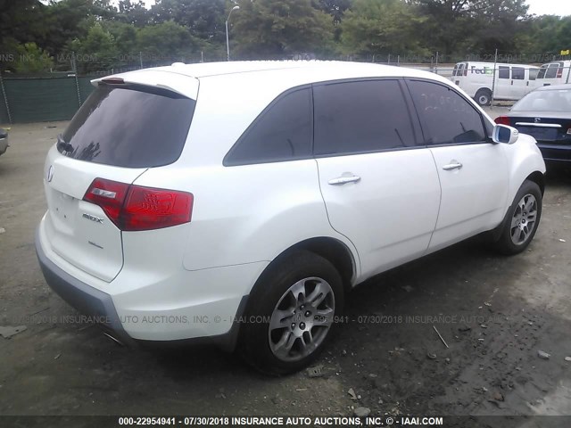2HNYD28458H549429 - 2008 ACURA MDX TECHNOLOGY WHITE photo 4