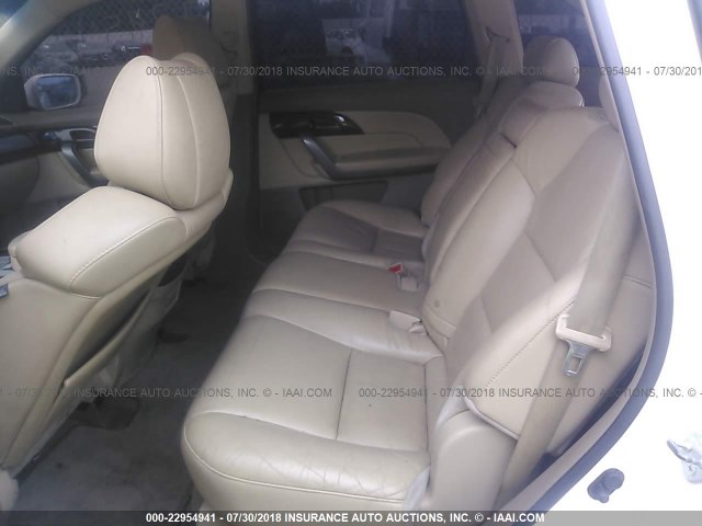 2HNYD28458H549429 - 2008 ACURA MDX TECHNOLOGY WHITE photo 8