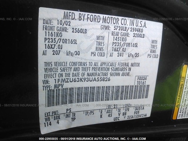 1FMZU63K93UA55826 - 2003 FORD EXPLORER XLT/XLT SPORT/NBX 绿色 照片 9