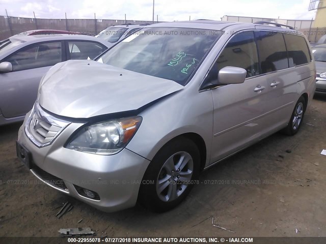 5FNRL38908B087480 - 2008 HONDA ODYSSEY TOURING SILVER photo 2