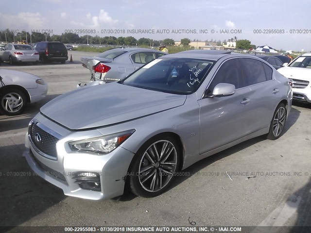 JN1BV7AP5EM681600 - 2014 INFINITI Q50 PREMIUM/SPORT SILVER photo 2