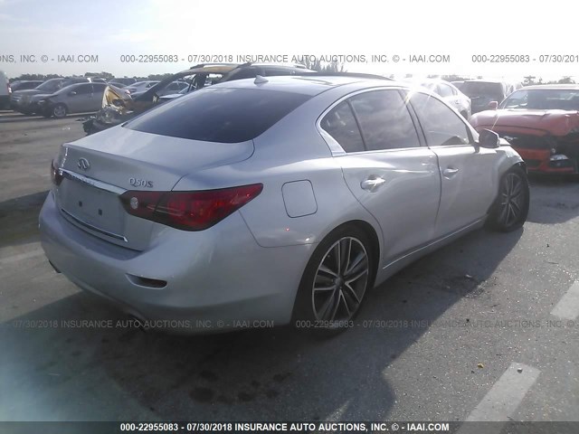 JN1BV7AP5EM681600 - 2014 INFINITI Q50 PREMIUM/SPORT SILVER photo 4