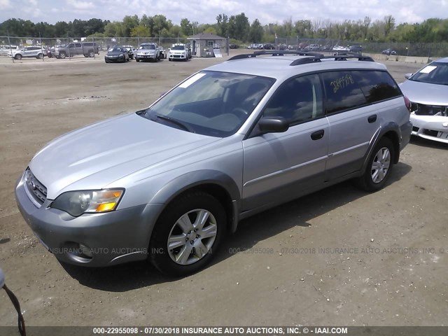 4S4BP61C457344263 - 2005 SUBARU LEGACY OUTBACK 2.5I SILVER photo 2