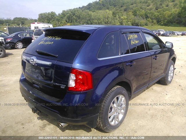 2FMDK4KC4BBA43019 - 2011 FORD EDGE LIMITED BLUE photo 4