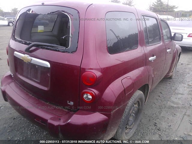 3GNDA13DX7S566244 - 2007 CHEVROLET HHR LS RED photo 4