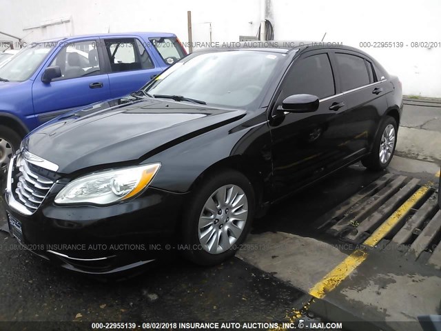 1C3CCBAB8DN734219 - 2013 CHRYSLER 200 LX BLACK photo 2