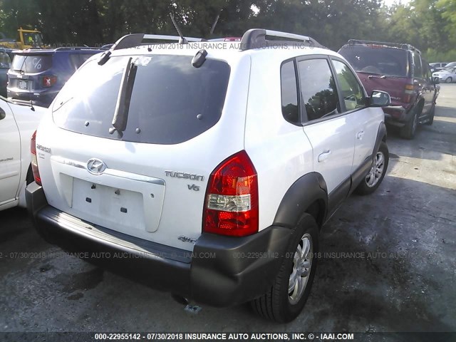 KM8JN72D36U306833 - 2006 HYUNDAI TUCSON WHITE photo 4