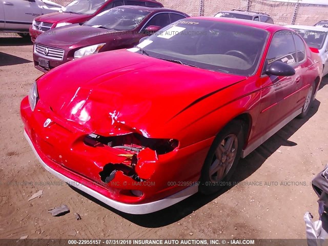 2G1WX15K129169905 - 2002 CHEVROLET MONTE CARLO SS 红色 照片 2