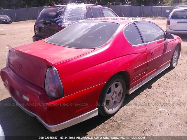 2G1WX15K129169905 - 2002 CHEVROLET MONTE CARLO SS 红色 照片 4