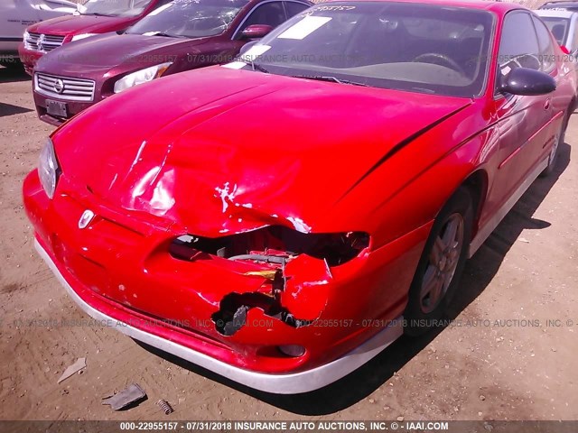 2G1WX15K129169905 - 2002 CHEVROLET MONTE CARLO SS RED photo 6