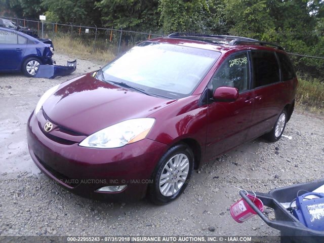 5TDZK22C39S227519 - 2009 TOYOTA SIENNA XLE/XLE LIMITED RED photo 2