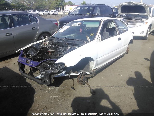 2HGEH2351RH518310 - 1994 HONDA CIVIC CX WHITE photo 2