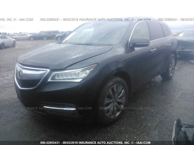 5FRYD3H46FB003624 - 2015 ACURA MDX TECHNOLOGY GRAY photo 2