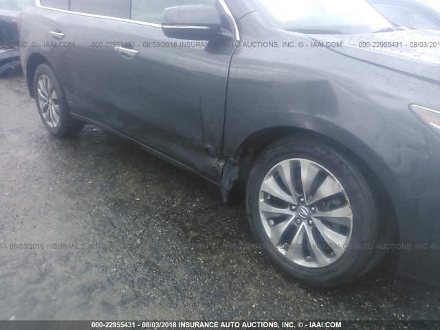 5FRYD3H46FB003624 - 2015 ACURA MDX TECHNOLOGY GRAY photo 6
