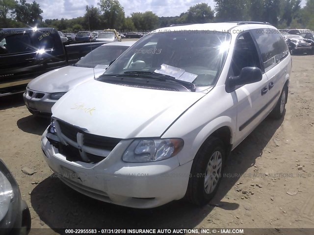 1D4GP24R25B168543 - 2005 DODGE GRAND CARAVAN SE WHITE photo 2