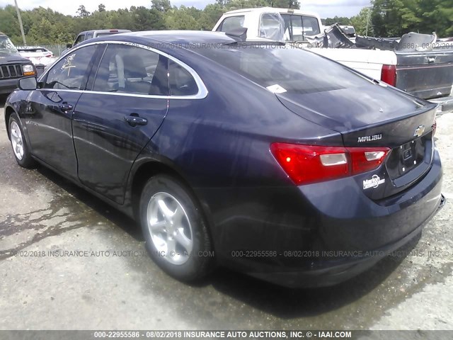 1G1ZB5ST0GF359421 - 2016 CHEVROLET MALIBU LS Tünd mavi foto 3