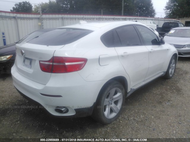 5UXFG4C57AL226362 - 2010 BMW X6 XDRIVE35I WHITE photo 4