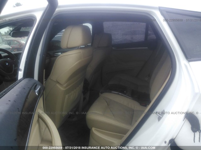 5UXFG4C57AL226362 - 2010 BMW X6 XDRIVE35I WHITE photo 8