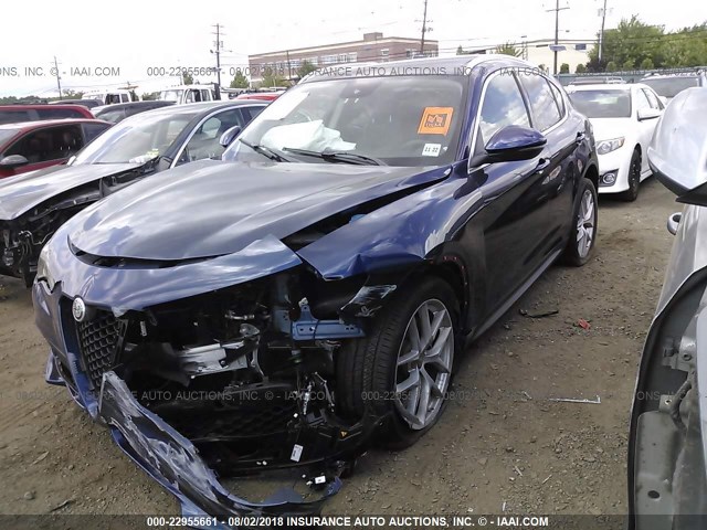 ZASFAKBN4J7B84189 - 2018 ALFA ROMEO STELVIO TI BLUE photo 2