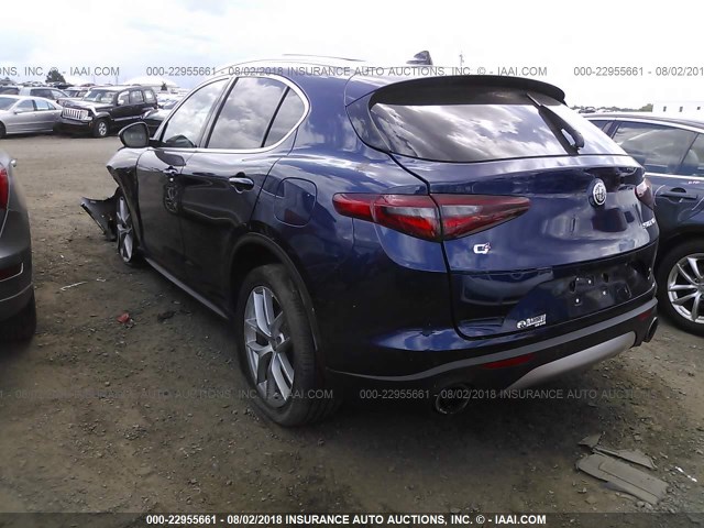 ZASFAKBN4J7B84189 - 2018 ALFA ROMEO STELVIO TI BLUE photo 3