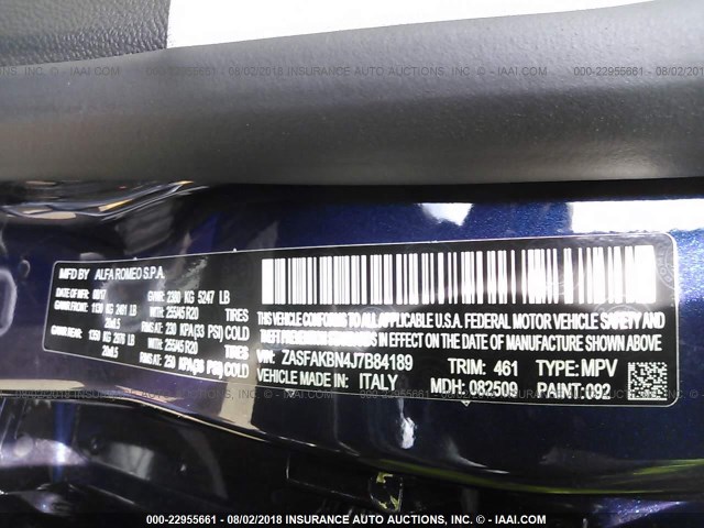 ZASFAKBN4J7B84189 - 2018 ALFA ROMEO STELVIO TI BLUE photo 9