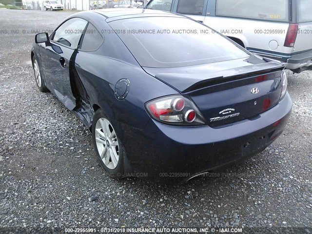 KMHHM66D58U279899 - 2008 HYUNDAI TIBURON BLUE photo 3